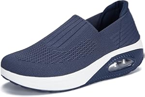 Touchmosees Women Nurse Sneakers Platform Sneakers Air Cushion Orthopedic Diabetic Walking Wedge Sneaker Ladies Toning Rocker Shoes