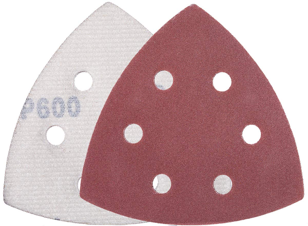 YoiYee 2000 Grit Delta Sanding Sheet, Hook and Loop Triangle Sandpaper Pad, Sand Paper Disk, 6 Holes, 93 x 93 x 93mm, 20 Pack — image 1