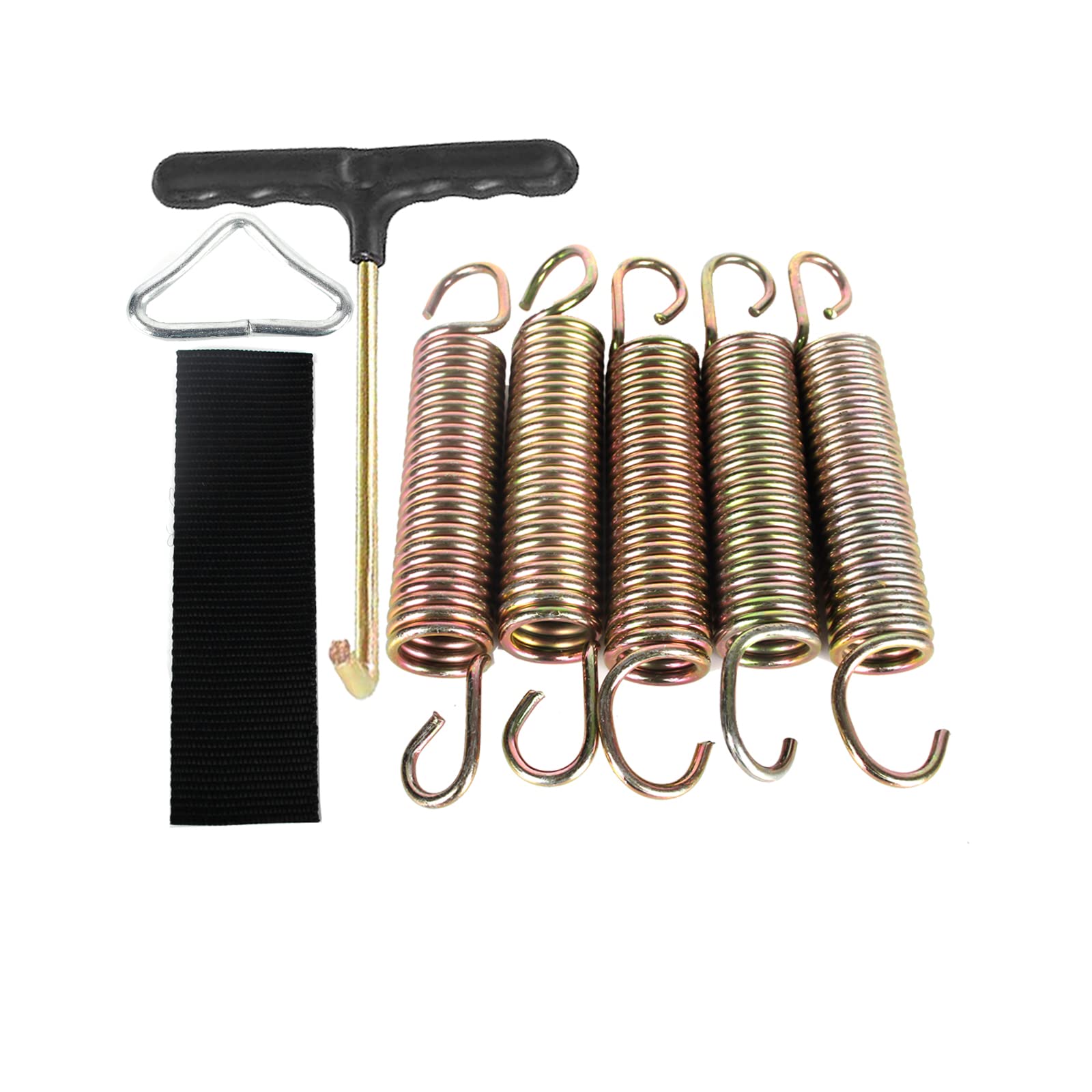 BEITESI Trampoline Springs (130mm, 25 Laps, Galvanized Iron + Nylon) Replacement Springs, Triangle Shape, Color Plating, For Children and Teenagers