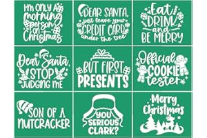 JAJADO Silk Screen Christmas Mesh Stencil - Santa Holiday Transfers, Reusable Farmhouse Stencil for Painting on Wood, T-Shirt, Pillow, Cup, Glass - DIY Home Decor