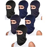 6 Pcs Ski Mask Full Face Cover Balaclava Summer Face Covering Ice Silk UV Protection for Men Outdoor Cycling Running Hood(Classic Color)