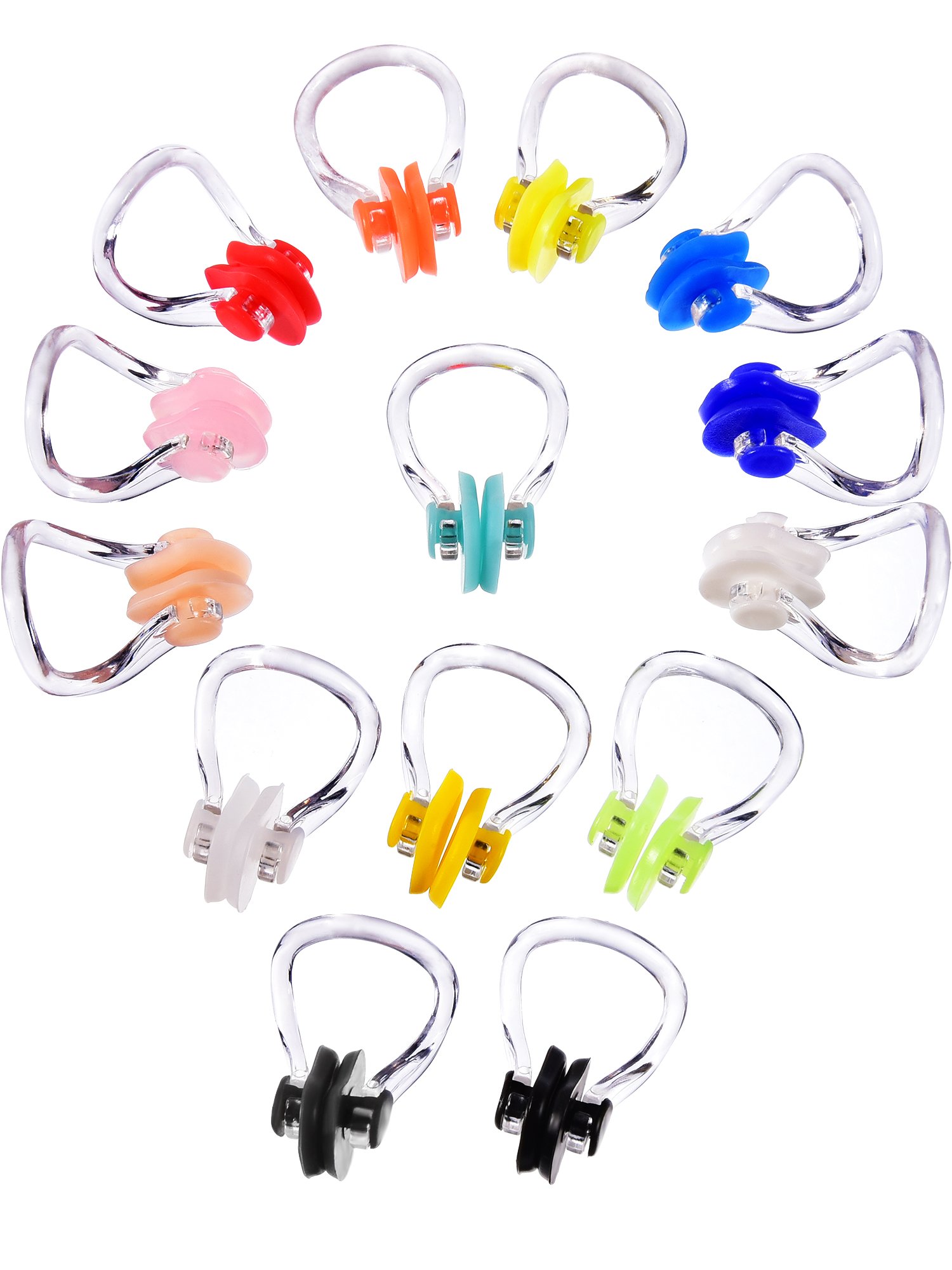 14 Pieces Nose Clip Swimming Nose Plug Swim Nose Protector for Swimming (14 Colors)