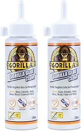 Gorilla Glue Clear 170ml 2 Pack - All Purpose, Water Resistant, Crystal Clear