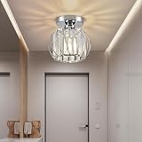 Hudi Fyier Crystal Chandelier Ceiling Light Chrome Mini Semi Flush Mount view 3