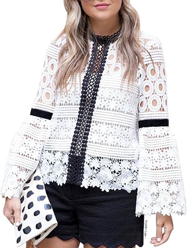 black crochet lace top