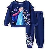 Disney Frozen Toddler Girl Outfits Long Sleeve Shirt and Pocket Pant Clothing Sets Fall Casual Pullover Dailywear