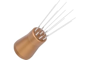 Normcore WDT Distribution Tool, 9 Prong 0.23mm Needle Espresso Stirrer with 16 Extra Needles, Weiss Distribution Technique, Bronze Anodized Aluminum Handle