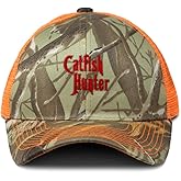 Custom Camo Mesh Trucker Hat Catfish Hunter Embroidery Neon Hunting Baseball Cap