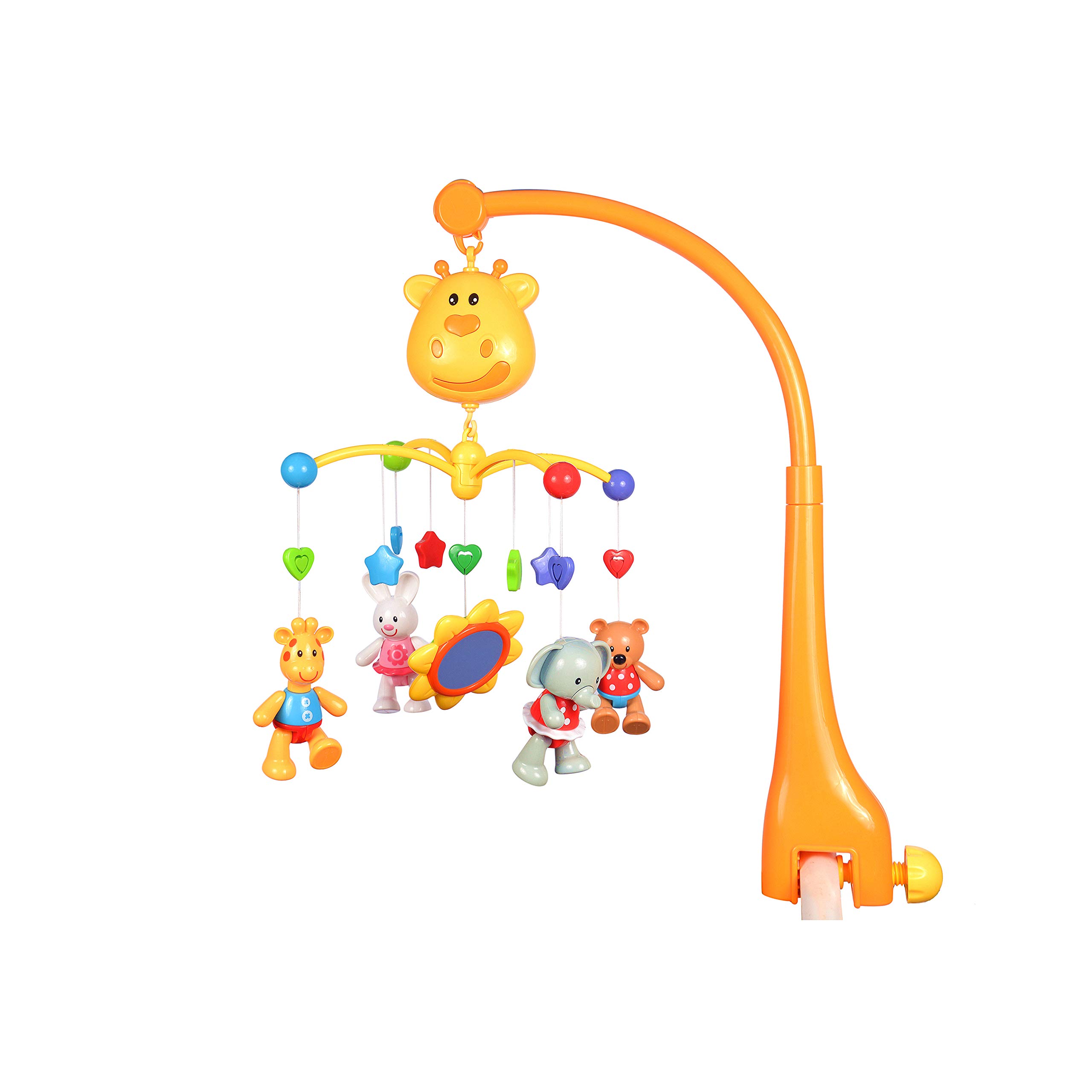 Meero london 6919 New Born Baby Cot Mobile Musical Stroller Activity Toy,Adjustable Arm to Fit All Cots, 20 Songs with 3 Music Modes Suitable from Birth,0+ Months