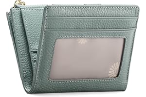 FALAN MULE Small Womens Wallet Genuine Leather Bifold Card Holder RFID Blocking with Zipper Coin Pocket