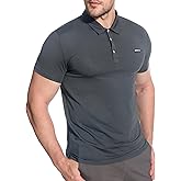 BROKIG Men's BREAME Athletic Polo Shirts,Quick Dry Casual Golf Shirt Short Sleeve Polo T Shirt for Men