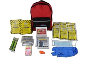 Ready America 70280 72 Hour Emergency Kit, 2-Person, 3-Day Backpack, Includes First Aid Kit, Survival Blanket, Portable Preparedness Go-Bag for Camping, Car, Earthquake, Travel, Hiking, and Hunting, Red