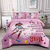 GRAT TIOC Black Ballerina Comforter Twin Sets for Girls Toddle,Black Girl Magic Comforter Set for Teens Kids,African American Afro Girl Inspirational Bedding Sets