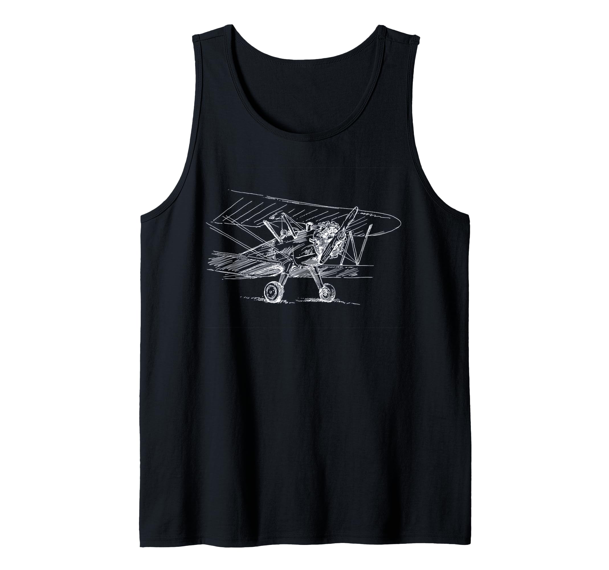 Vintage Plane - Retro Airplane - Airport - Pilot - Aviator Tank Top