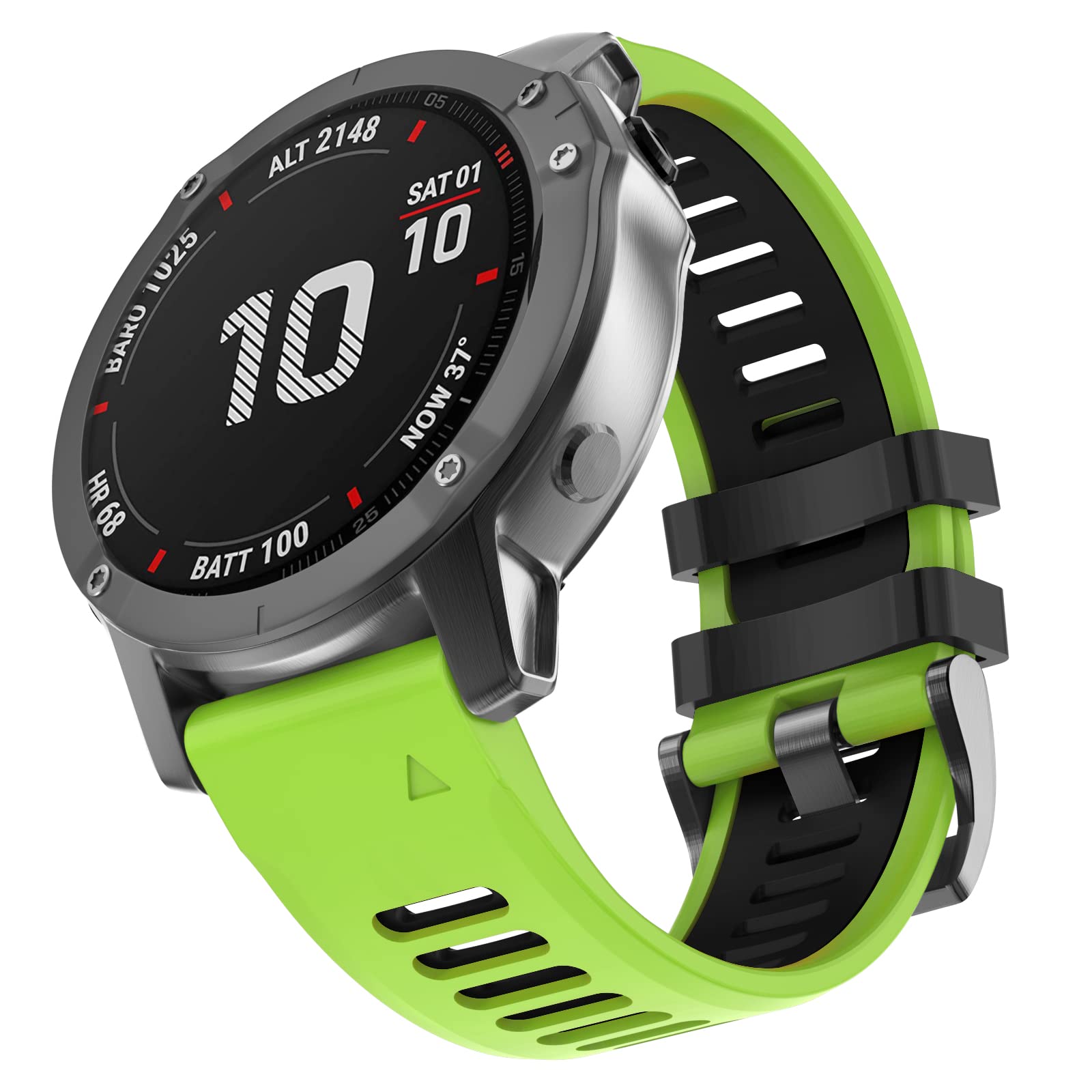 MYSNBKN Garmin Fenix 6X Strap, 26MM Width Silicone bands Fit for Garmin Fenix 8 51mm/Fenix 7X/Fenix 6X/Fenix 6X Pro/Fenix 5X/5X Plus/Fenix 3/Fenix 3 HR/Tactix/Descent MK1/D2 Delta PX/D2 Charlie