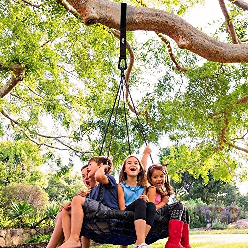 lovehope Hammock Chair Swing Straps Hanging Kit 5Ft Tree Swing Straps 2800+ LBS Heavy Duty 100% No Stretch Versatile Suspension System - Swing Rope Accessories Set Perfect for Tire and Saucer Swing - Thumbnail 3