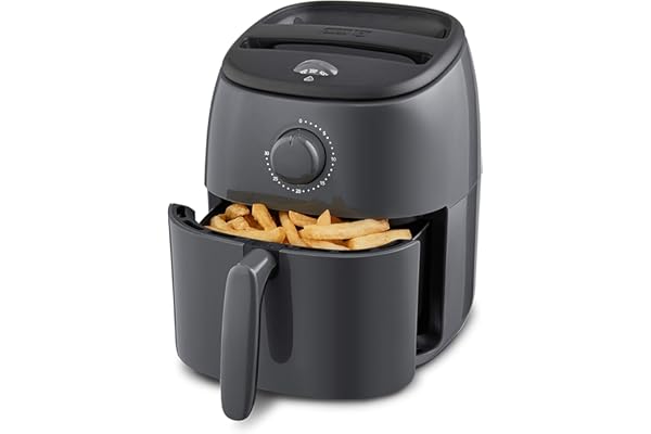 DASH Tasti-Crisp™ Electric Air Fryer Oven, 2.6 Qt., Grey – Compact Air Fryer for Healthier Food in Minutes, Ideal for Small S