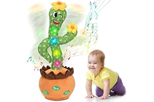 LGOUYGG Baby Toys, Singing Talking Cactus Toy for 3-6 Year Old Toddler Boys Girls, Mimicking Repeat What You Say, Plush Cactus with Light Up Music and Amusing Songs, Funny Gag Gifts for Kids