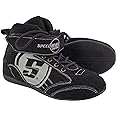 Speedway Motors Viper Mid-Top SFI 3.3/5 Racing Shoes, Size 9: Leather & FRC, Soft Compound Performance Sole, Reinforced Eyelets, Double Stitched, Hook-and-Loop Closure, Black with Gray Logo