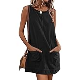 Caracilia Women Fall Dress 2026 Corduroy Overall Pinafore Skirtall Jumper Dresses with Pockets