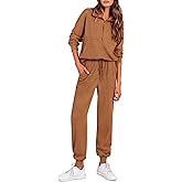 PRETTYGARDEN Women's Fall 2 Piece Lounge Sets Zip Up Sweatshirt Jogger Pants Sweat Track Suits Travel Outfit Winter Clothing