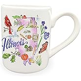 Boston International Rosanne Beck State Collection Ceramic Coffee/Tea Mug, 12-Ounces, Illinois