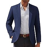PJ PAUL JONES Men's Casual Blazer One Button Lightweight Sport Coats Solid Notched Lapel Suit Jackets