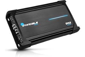 Pyle 18” Class AB Mosfet Amplifier - Invincible Series Bridgeable Amp, 5 Channel 3000 Watts Max, Mosfet PWM Power Supply, High-Current Dual Discrete Drive Stages, Wireless BT Audio Interface