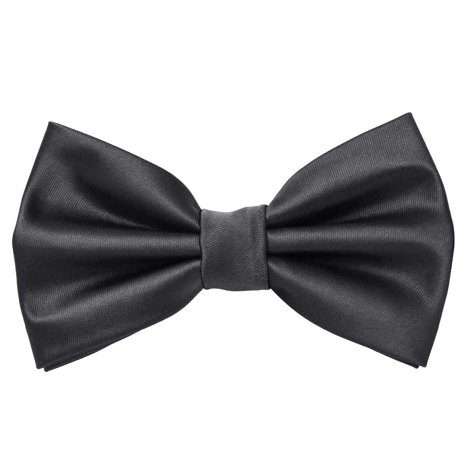MASADA bow tie charcoal - men's accessory in silk-look, continuously adjustable, handmade with hook closure - 12 x 6 cm
