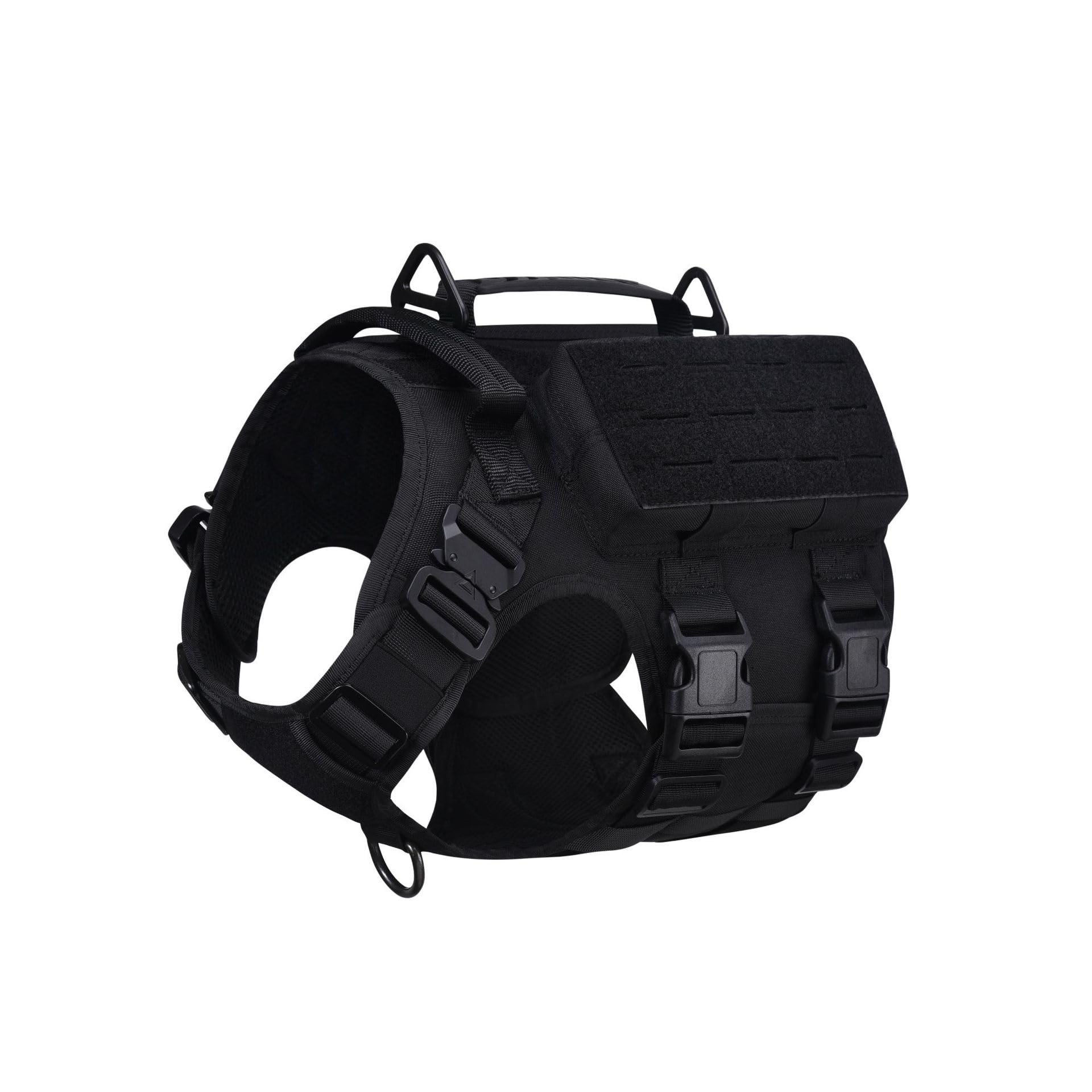 AIWAI Tactical Dog Harness with Handle for Large Dogs,2X Metal Buckle, Dog MOLLE Vest with Pockets,No Pull Adjustable Pet Harness, Easy Control Dog Vest Harness for Working Training (Black, Medium) — image 1