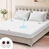 Bwarm Waterproof Heated Mattress Pad, ETL Certified Bed Warmer with Memory Function 9 Heat Settings, 1-12 Hours Auto Off Deep Pocket, Machine Washable, White CA King