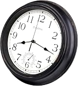 Crosstime Outdoor Clock 12 Inch Bronze Waterproof Thermometer Wall Clock view 1