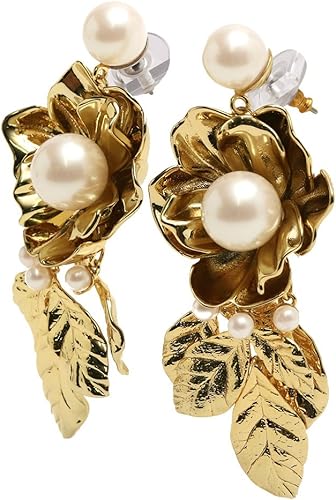 Amazon ケイトスペード Kate Spade ピアス Lavish Blooms Statement Earrings フラワー パール ゴールド Wbruf394 711 Gold ピアスキャッチ 通販