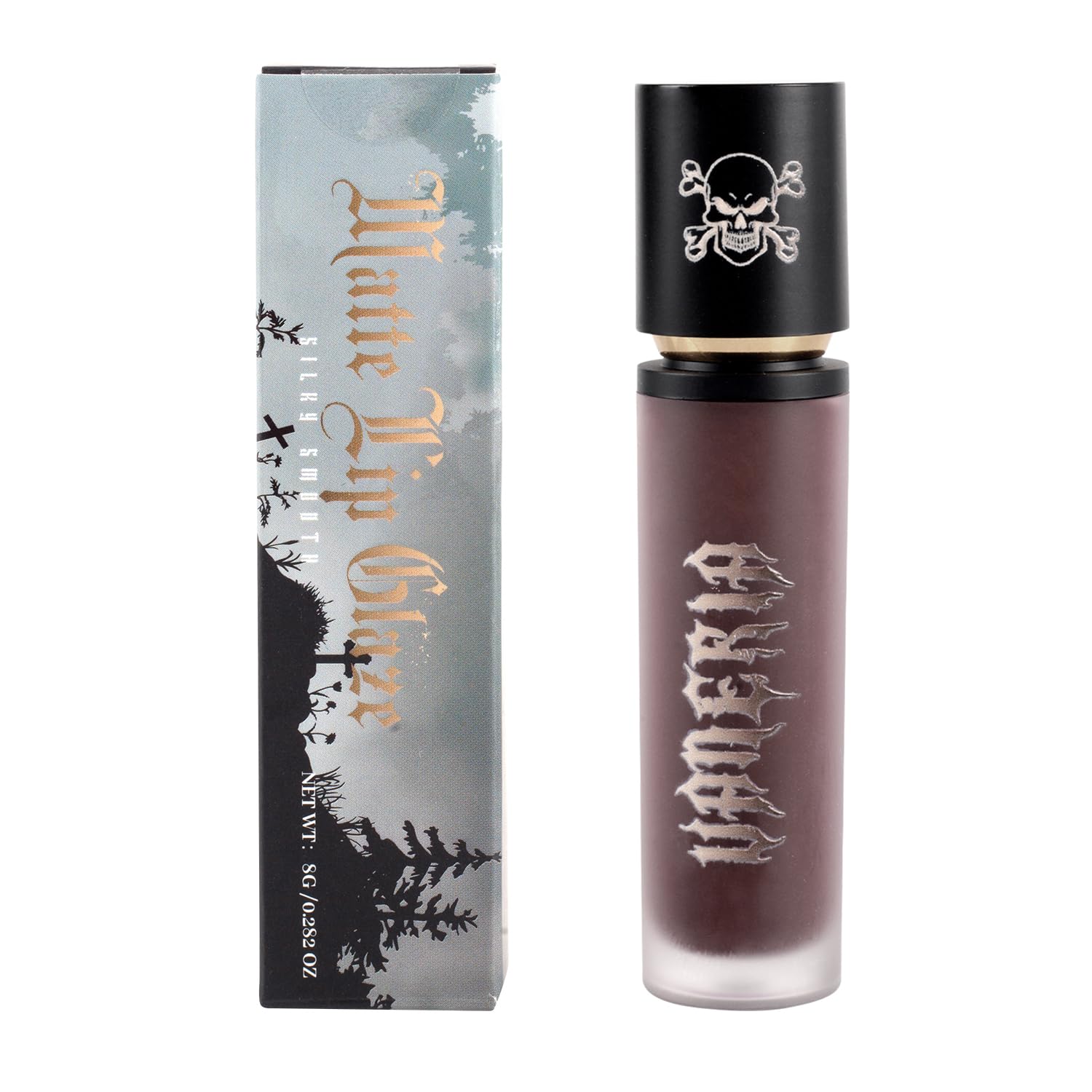 VANERIA Goth Lip Stain, Long-Lasting, High-Impact Matte Liquid Lipstick, Moisturizes Lips, Smudge-Proof (Punk Black)