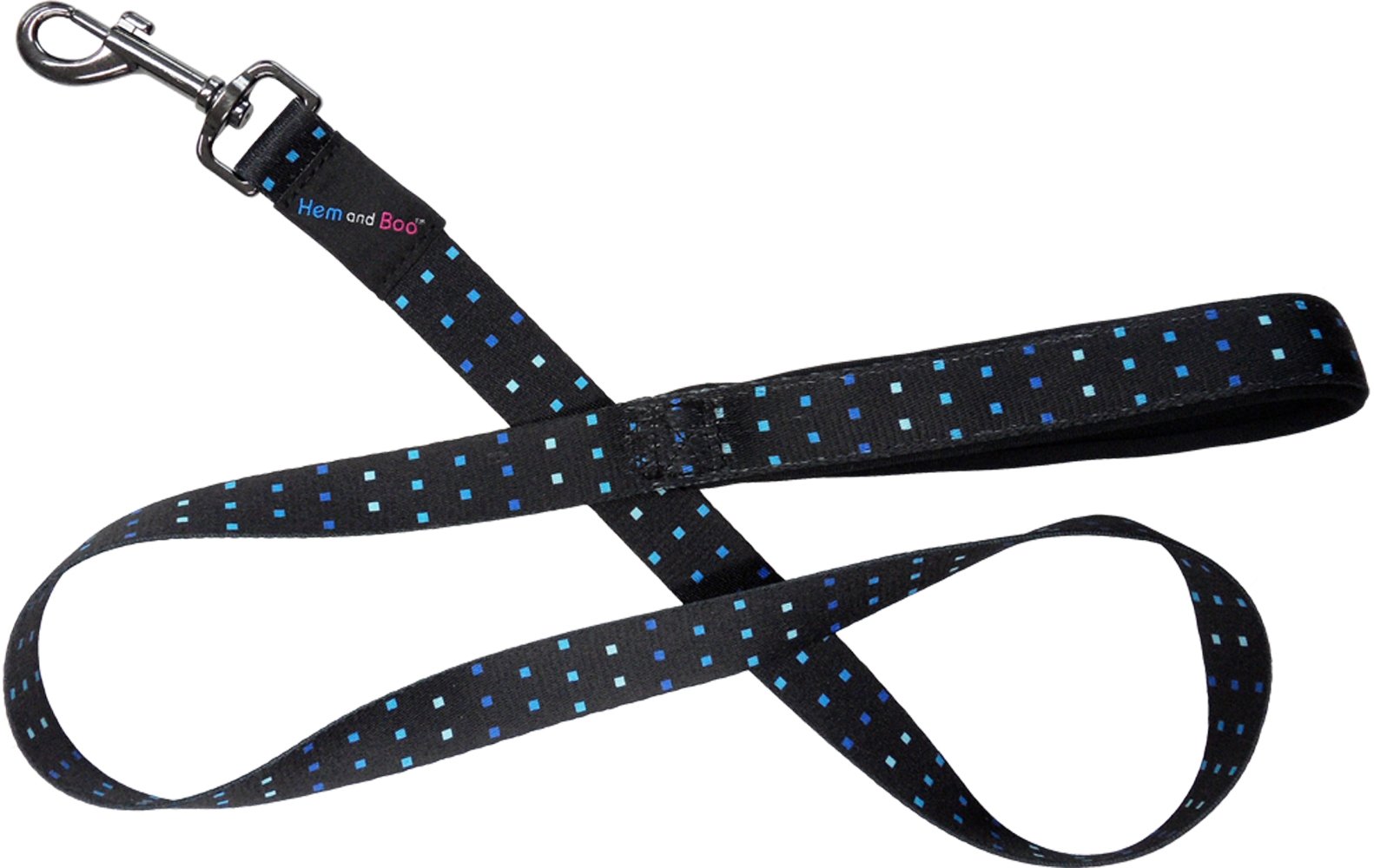 HEM & BOO Skye Design Padded Handle Dog Lead, Large, Black/Blue