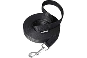 Loutep Dog Training Leash 15ft 20ft 30ft 50ft 100 feet - Extra Long Leash for Dogs with Padded Handle for Small Medium & Large Puppy Breed, Outdoor obedience, Agility Nylon Recall line Lead