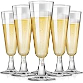 SUREHOME Plastic Champagne Flutes Plastic Champagne Glasses Disposable Mimosa Glasses Bulk 100 Pack Clear Wedding Toasting Cups Unbreakable Crystal Stemware for Bar Baby Shower Birthday Party Supplies