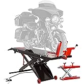 Motorcycle Lift Table, Pneumatic, 1,500 lb, ProLift, 31.25" H, Black Widow | Jack included, raise bike for service, maintenance, repair, handy, compressed air (compressor not included), push mower