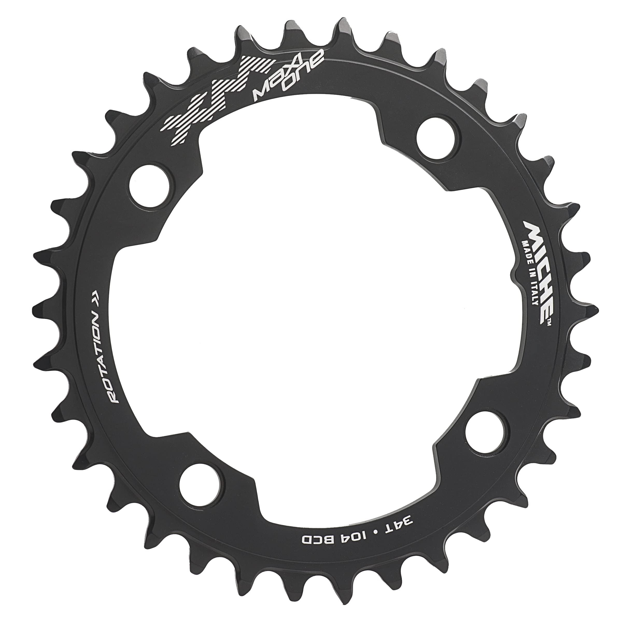 Miche XM Maxi One 104 BCD E-Bike Chainring, Black, 34t