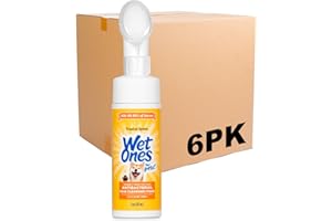 Wet Ones for Pets Antibacterial Dog Paw Cleaner with Built-in Scrubber Brush, Tropical Splash Scent - Foaming Cleanser for Dog Paws - Paw Washer & Grooming Care, 5 Ounce - 6 Pack