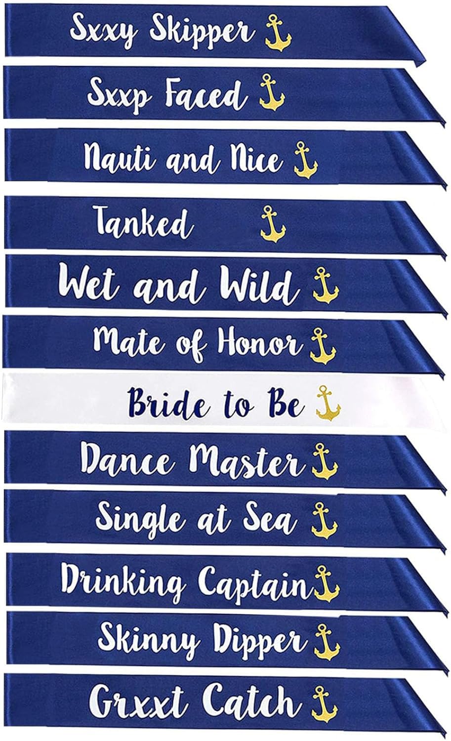 STAY GENT 12Pcs Bride to Be Sashes with 1pcs White Bridal Sash + 11pcs Navy Blue Team Bride Sashes Hen Party Sash for Bridesmaid Shower Bachelorette Party Decor β image 1