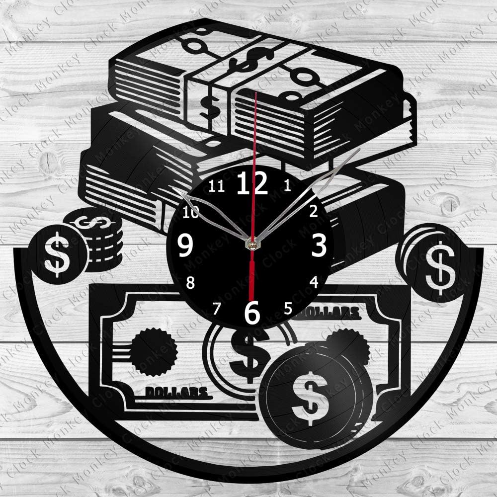 Vinyl Clock Dollar Vinyl Art Home Decor Black Clock