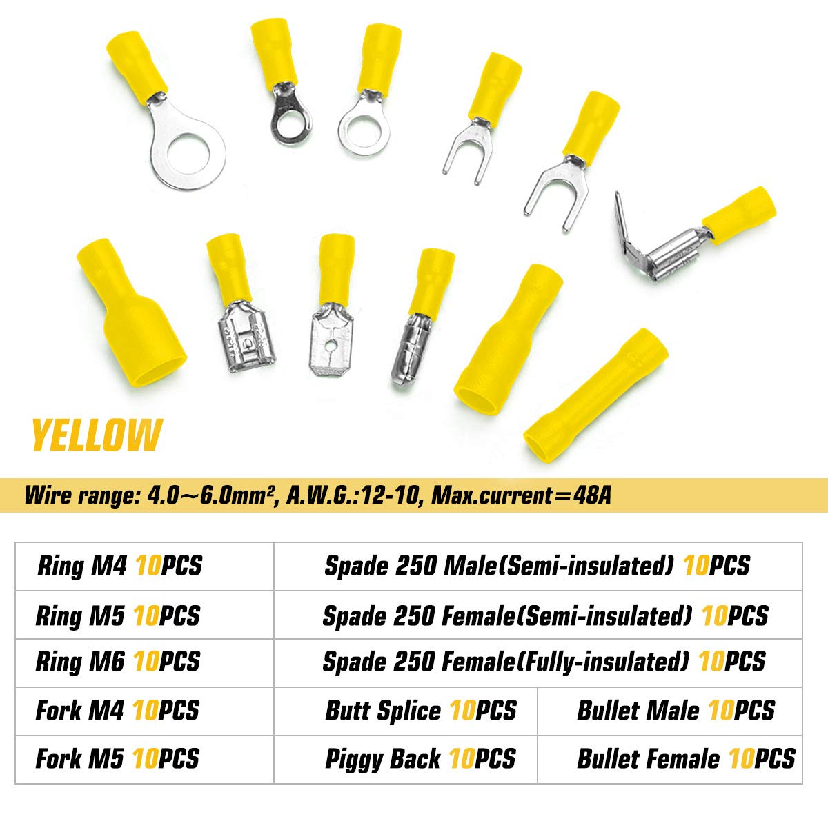 Qibaok 840PCS Electrical Wire Connectors, Insulated Wire Crimp Terminals, Mixed Butt Ring Fork Spade Bullet Quick Disconnect Assortment Kit: Industrial & Scientific