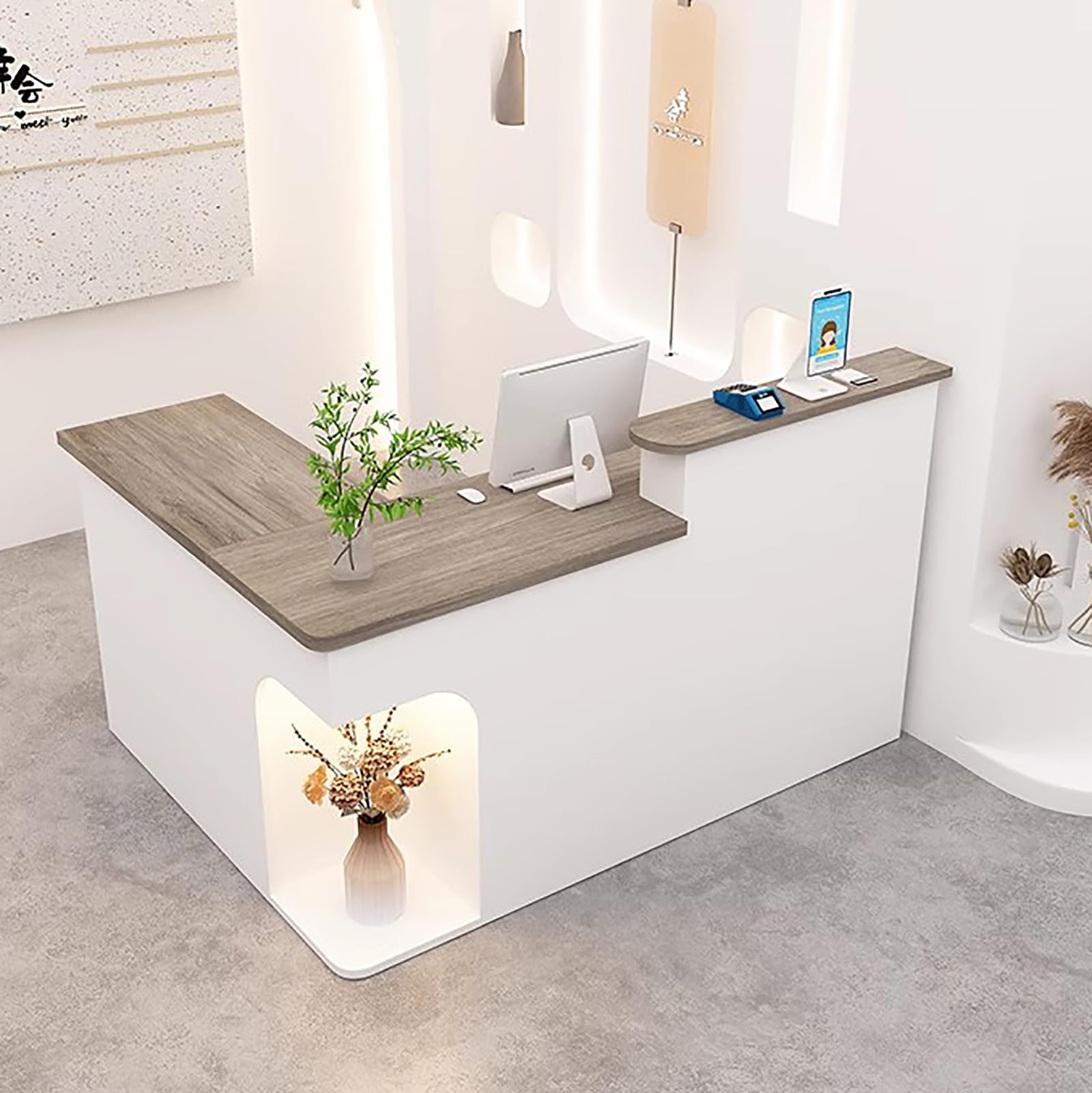 SUZEPER Modern Reception Desk Counter