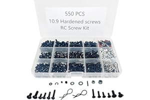 TEIRAY 1000pcs Universal RC Screw Kit Screws Assortment Set, Hardware Fasteners for Traxxas Axial Redcat HPI Arrma SCX10 Losi 1/8 1/10 1/12 1/16 Scale RC Cars Trucks Crawler (550pcs RC Screws)