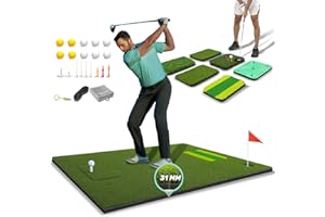 MyVoice Pro 5x4ft Golf Mat – Premium Thickened Golf Hitting Mat with Interchangeable Inserts for Driving, Chipping, and Swing Practice – Realistic Grass Texture for Enhanced Golf Training