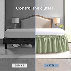 FreshCulture King Bed Skirt, Dust Ruffle for King