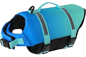Doglay Dog Life Jacket, Dog Life Vest for Swimming Boating, Adjustable Puppy Life Jacket with Reflective Stripes, Superior Buoyancy Pet Swimming Vest for Small Medium and Large Dogs