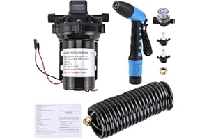NovelBee 70 PSI Washdown Deck Wash Pump Kit,12V 5.0 GPM Washdown Pump Kit for Caravan Rv Boat Marine Yacht