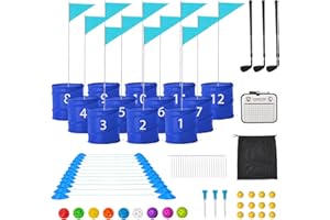 JFHID Bucket Yard Golf Game with Clubs 9 Hole Set Portable Low Tide Golf Game for Beach Backyard Lawn with 2 Golf Outdoor Ind